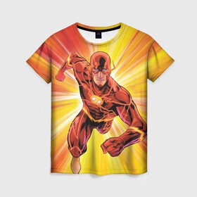 Женская футболка 3D с принтом The Flash в Тюмени, 100% полиэфир ( синтетическое хлопкоподобное полотно) | прямой крой, круглый вырез горловины, длина до линии бедер | barry allen | the flash | vdzabma | барри аллен | флэш