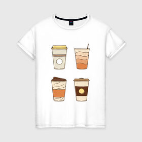 Женская футболка хлопок с принтом Кофеин its my life в Тюмени, 100% хлопок | прямой крой, круглый вырез горловины, длина до линии бедер, слегка спущенное плечо | Тематика изображения на принте: американо | капучино | кофе | латте | напиток | эспрессо