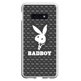 Чехол для Samsung S10E с принтом BADBOY (плохой мальчик) в Тюмени, Силикон | Область печати: задняя сторона чехла, без боковых панелей | erotic | femdom | love | playboy | для влюбленных | любовь | плейбой | подарок любви | поцелуй | романтика | садо мазо | свидание | страсть | фемдом 