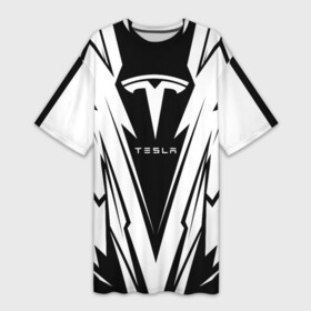 Платье-футболка 3D с принтом Tesla в Тюмени,  |  | auto | car | elon | musk | nasa | race | spacex | tesla | авто | автоспорт | гонки | илон | маск | машина | тесла | тэсла