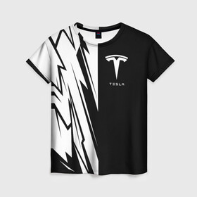 Женская футболка 3D с принтом Tesla в Тюмени, 100% полиэфир ( синтетическое хлопкоподобное полотно) | прямой крой, круглый вырез горловины, длина до линии бедер | auto | car | elon | musk | nasa | race | spacex | tesla | авто | автоспорт | гонки | илон | маск | машина | тесла | тэсла