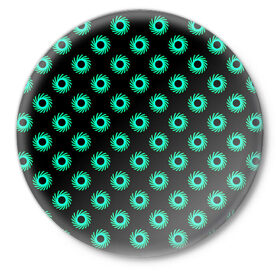 Значок с принтом Сфера паттерн в Тюмени,  металл | круглая форма, металлическая застежка в виде булавки | геометрия | иллюзия | круг | орнамент | узор