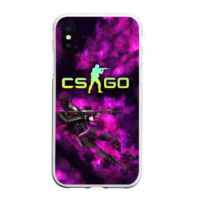 Чехол для iPhone XS Max матовый с принтом CS GO Purple madness в Тюмени, Силикон | Область печати: задняя сторона чехла, без боковых панелей | counter strike | cs go | дым | контра | кс го | фиолетовый