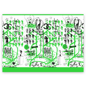 Поздравительная открытка с принтом Билли Айлиш в Тюмени, 100% бумага | плотность бумаги 280 г/м2, матовая, на обратной стороне линовка и место для марки
 | be | billie | billie eilish | blohsh | ghoul | билли | билли айлиш