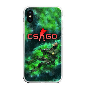 Чехол для iPhone XS Max матовый с принтом CS GO Green rage в Тюмени, Силикон | Область печати: задняя сторона чехла, без боковых панелей | counter strike | cs go | дым | зелёный | контра | кс го