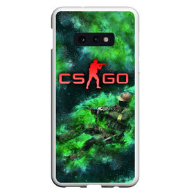 Чехол для Samsung S10E с принтом CS GO Green rage в Тюмени, Силикон | Область печати: задняя сторона чехла, без боковых панелей | counter strike | cs go | дым | зелёный | контра | кс го