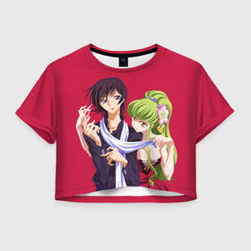 Женская футболка Crop-top 3D с принтом Code geass Код Гиас в Тюмени, 100% полиэстер | круглая горловина, длина футболки до линии талии, рукава с отворотами | anime | академия | аниме | анимэ | ашфорд | гиас | зеро | код гиас | лелуш | лулу | черный принц