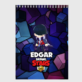 Скетчбук с принтом BRAWL STARS EDGAR в Тюмени, 100% бумага
 | 48 листов, плотность листов — 100 г/м2, плотность картонной обложки — 250 г/м2. Листы скреплены сверху удобной пружинной спиралью | Тематика изображения на принте: 8 bit | brawl stars | byron | colette | crow | edgar | gale | leon | max | mr.p | sally leon | shark | virus 8 bit | werewolf leon | акула | байрон | берли | бравл старс | ворон | коллет | макс | оборотень | эдгар