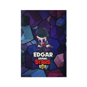 Обложка для паспорта матовая кожа с принтом BRAWL STARS EDGAR в Тюмени, натуральная матовая кожа | размер 19,3 х 13,7 см; прозрачные пластиковые крепления | 8 bit | brawl stars | byron | colette | crow | edgar | gale | leon | max | mr.p | sally leon | shark | virus 8 bit | werewolf leon | акула | байрон | берли | бравл старс | ворон | коллет | макс | оборотень | эдгар