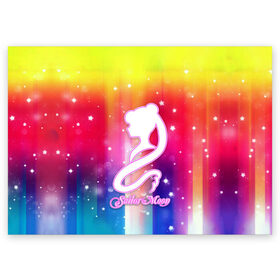Поздравительная открытка с принтом Sailor Moon в Тюмени, 100% бумага | плотность бумаги 280 г/м2, матовая, на обратной стороне линовка и место для марки
 | Тематика изображения на принте: ami | girl | mizuno | moon | sailor | tsukino | usagi | ами | банни | волшебница | девушка | малышка | махо сёдзё | мидзуно | минако | мун | рэй | сейлор | усаги | хино | цукино | чибиуса