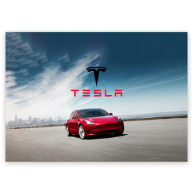 Поздравительная открытка с принтом Tesla Model 3 в Тюмени, 100% бумага | плотность бумаги 280 г/м2, матовая, на обратной стороне линовка и место для марки
 | 3 | america | auto | car | electric | elon | model | motors | musk | tesla | usa | vehicle | авто | америка | илон | маск | модель | сша | тесла | электромобиль