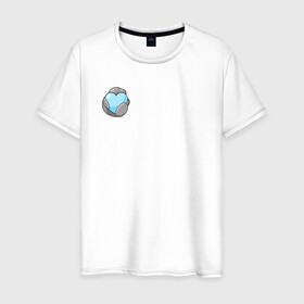 Мужская футболка хлопок с принтом Ламантин в Тюмени, 100% хлопок | прямой крой, круглый вырез горловины, длина до линии бедер, слегка спущенное плечо. | ламантин | любовь | мило | парная | сердечко | сердце