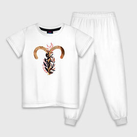 Детская пижама хлопок с принтом Овен в Тюмени, 100% хлопок |  брюки и футболка прямого кроя, без карманов, на брюках мягкая резинка на поясе и по низу штанин
 | астрология | знаки зодиака | зодиак | золото | созвездие | цикл