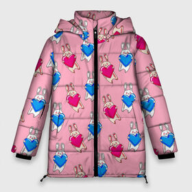 Женская зимняя куртка 3D с принтом Love Bunny в Тюмени, верх — 100% полиэстер; подкладка — 100% полиэстер; утеплитель — 100% полиэстер | длина ниже бедра, силуэт Оверсайз. Есть воротник-стойка, отстегивающийся капюшон и ветрозащитная планка. 

Боковые карманы с листочкой на кнопках и внутренний карман на молнии | 14 февраля | baby | bunny | kawaii | love | love is | love you | rabbit | валентинка | влюбленные | девушка | жена | животные | зайчики | заяц | игрушка | кавайный | кролик | лучшая | любимая | люблю | любовь | малыш | подарок