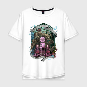 Мужская футболка хлопок Oversize с принтом Bioshock Gatherers Garden в Тюмени, 100% хлопок | свободный крой, круглый ворот, “спинка” длиннее передней части | big daddy | bioshock infinite | little sister | биошок | большой папочка | винтаж | ретро | сестра