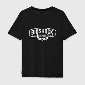 Мужская футболка хлопок Oversize с принтом Bioshock Infinite Logo в Тюмени, 100% хлопок | свободный крой, круглый ворот, “спинка” длиннее передней части | big daddy | bioshock infinite | little sister | биошок | большой папочка | винтаж | ретро | сестра
