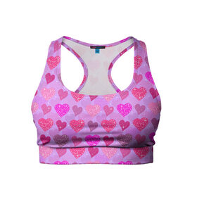 Женский спортивный топ 3D с принтом Розовые сердечки в Тюмени, 82% полиэстер, 18% спандекс Ткань безопасна для здоровья, позволяет коже дышать, не мнется и не растягивается |  | 14 февраля | 8 марта | love | девочки | день святого валентина | женская | любовь | подружке | сердечки