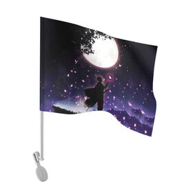 Флаг для автомобиля с принтом Шинобу Кочо Клинок демонов в Тюмени, 100% полиэстер | Размер: 30*21 см | demon slayer | kimetsu no yaiba | zenitsu | агацума | зенитцу | зеницу | зинитцу | зиницу | камадо | клинок рассекающего демона | клинок рассекающий демонов | недзуко | незуко | столп бабочки shinobu kocho | танджиро