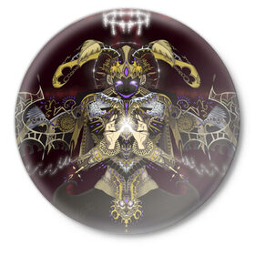 Значок с принтом Архангел Афтон в Тюмени,  металл | круглая форма, металлическая застежка в виде булавки | fnaf | william afton | ангел | архангел | афтон | крылья | робот | уильям афтон | фиолетовый человек