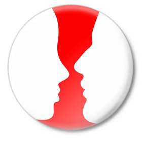 Значок с принтом Перед поцелуем в Тюмени,  металл | круглая форма, металлическая застежка в виде булавки | Тематика изображения на принте: 14 февраля | kiss | love | влюбленные лица | любовь | поцелуй