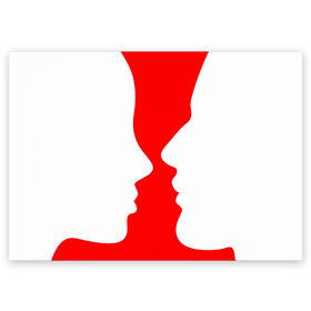 Поздравительная открытка с принтом Перед поцелуем в Тюмени, 100% бумага | плотность бумаги 280 г/м2, матовая, на обратной стороне линовка и место для марки
 | 14 февраля | kiss | love | влюбленные лица | любовь | поцелуй