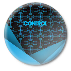 Значок с принтом CONTROL REMEDY (S) в Тюмени,  металл | круглая форма, металлическая застежка в виде булавки | control | game | remedy | tegunvteg | игры | контрол | ремеди