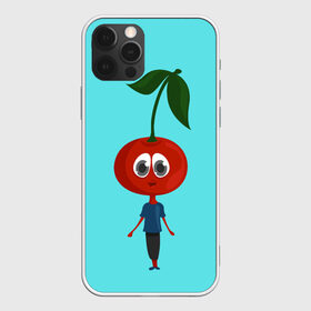 Чехол для iPhone 12 Pro Max с принтом счастливая вишенка в Тюмени, Силикон |  | вишня | привет | смайлик | улыбка | ягоды