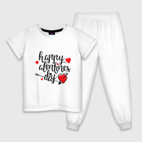 Детская пижама хлопок с принтом Happy Valentines Day в Тюмени, 100% хлопок |  брюки и футболка прямого кроя, без карманов, на брюках мягкая резинка на поясе и по низу штанин
 | happy valentines day | heart | holidays | valentines day | день святого валентина | надписи | праздники | сердце