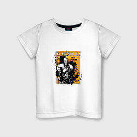 Детская футболка хлопок с принтом Dark Souls в Тюмени, 100% хлопок | круглый вырез горловины, полуприлегающий силуэт, длина до линии бедер | dark souls | брызги | войн | дакр соулс | игра | рыцарь | тёмные души