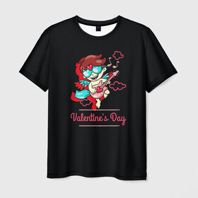 Мужская футболка 3D с принтом Valentines Day в Тюмени, 100% полиэфир | прямой крой, круглый вырез горловины, длина до линии бедер | angel | cupid | day | happy | heart | love | rose | valentine | valentines | ангел | валентин | валентина | валентинка | день | купидон | любовь | святого | святой | сердце