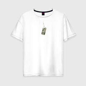 Женская футболка хлопок Oversize с принтом Надпись Искусство поху#зма в Тюмени, 100% хлопок | свободный крой, круглый ворот, спущенный рукав, длина до линии бедер
 | 16+ | деньги | доллар | крюк | мат