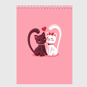 Скетчбук с принтом Happy Valentines Day в Тюмени, 100% бумага
 | 48 листов, плотность листов — 100 г/м2, плотность картонной обложки — 250 г/м2. Листы скреплены сверху удобной пружинной спиралью | angel | cat | cats | cupid | day | happy | heart | love | rose | valentine | valentines | ангел | валентин | валентина | валентинка | день | кошки | купидон | любовь | святого | святой | сердце
