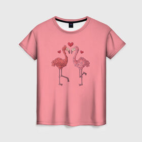 Женская футболка 3D с принтом Love Forever в Тюмени, 100% полиэфир ( синтетическое хлопкоподобное полотно) | прямой крой, круглый вырез горловины, длина до линии бедер | angel | cupid | day | flamingo | happy | heart | love | rose | valentine | valentines | ангел | валентин | валентина | валентинка | день | купидон | любовь | святого | святой | сердце | фламинго