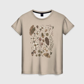 Женская футболка 3D с принтом Ботаника Goblincore в Тюмени, 100% полиэфир ( синтетическое хлопкоподобное полотно) | прямой крой, круглый вырез горловины, длина до линии бедер | goblincore | абстракция | алхимик | аниме | арт | ботаника | мумми троли | пейзаж | природа | растения | руны | эзотерика | эстетика