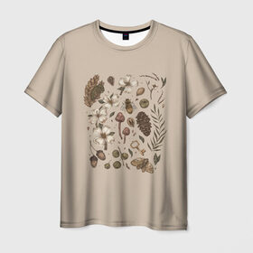 Мужская футболка 3D с принтом Ботаника Goblincore в Тюмени, 100% полиэфир | прямой крой, круглый вырез горловины, длина до линии бедер | Тематика изображения на принте: goblincore | абстракция | алхимик | аниме | арт | ботаника | мумми троли | пейзаж | природа | растения | руны | эзотерика | эстетика