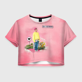 Женская футболка Crop-top 3D с принтом Ваня Дмитриенко в Тюмени, 100% полиэстер | круглая горловина, длина футболки до линии талии, рукава с отворотами | ваня дмитриенко | венера  юпитер | исполнитель | музыка | трек