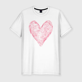 Мужская футболка хлопок Slim с принтом Сердце (День святого Валентина в Тюмени, 92% хлопок, 8% лайкра | приталенный силуэт, круглый вырез ворота, длина до линии бедра, короткий рукав | day | heart | love | romantic | valentine | valentines | амур | валентина | влюбленные | влюбленных | всех | день | купидон | любовь | романтика | романтичность | святого | сердечки | сердечко | сердце