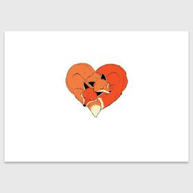 Поздравительная открытка с принтом Лисята в Тюмени, 100% бумага | плотность бумаги 280 г/м2, матовая, на обратной стороне линовка и место для марки
 | 14 февраля | fox | happy | hello kitty | i love you | love is | валентин | день святого | животные | китайский | китти | котенок | кошка | лиса | лисенок | любовь | надпись | отпечатки | подушки | поцелуй | праздник | сердце