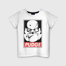 Детская футболка хлопок с принтом Pudge Dota Пудж в Тюмени, 100% хлопок | круглый вырез горловины, полуприлегающий силуэт, длина до линии бедер | black | dota | dota2 | hero | obey | pudge | red | дота | дота2 | падж | паджерс | паджик | пудж