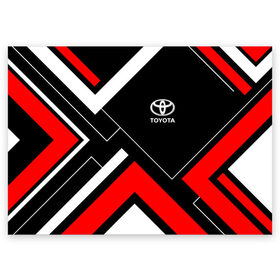 Поздравительная открытка с принтом Toyota в Тюмени, 100% бумага | плотность бумаги 280 г/м2, матовая, на обратной стороне линовка и место для марки
 | auto | boy | car | japan car | machine | man | mark | toyota | toyota land cruiser | toyota sport | автобренды | автомобили | водитель | логотипы автомобилей | мальчикам | машины | мужские | тачки | тойота | тойота камри | тойота марк | япон