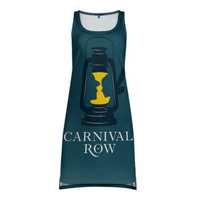 Платье-майка 3D с принтом Карнивал Роу - Carnival Row в Тюмени, 100% полиэстер | полуприлегающий силуэт, широкие бретели, круглый вырез горловины, удлиненный подол сзади. | carnival row | волшебный | исторический | карнивал роу | крылья | лампа | лого | логотип | подарок | сериал | сказка | фея | шляпа