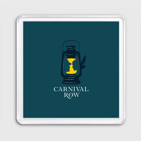 Магнит 55*55 с принтом Карнивал Роу - Carnival Row в Тюмени, Пластик | Размер: 65*65 мм; Размер печати: 55*55 мм | carnival row | волшебный | исторический | карнивал роу | крылья | лампа | лого | логотип | подарок | сериал | сказка | фея | шляпа