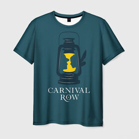 Мужская футболка 3D с принтом Карнивал Роу - Carnival Row в Тюмени, 100% полиэфир | прямой крой, круглый вырез горловины, длина до линии бедер | carnival row | волшебный | исторический | карнивал роу | крылья | лампа | лого | логотип | подарок | сериал | сказка | фея | шляпа