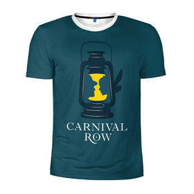 Мужская футболка 3D спортивная с принтом Карнивал Роу - Carnival Row в Тюмени, 100% полиэстер с улучшенными характеристиками | приталенный силуэт, круглая горловина, широкие плечи, сужается к линии бедра | carnival row | волшебный | исторический | карнивал роу | крылья | лампа | лого | логотип | подарок | сериал | сказка | фея | шляпа