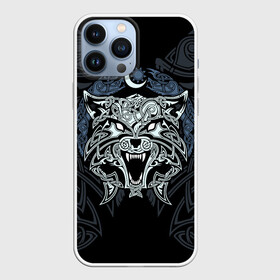 Чехол для iPhone 13 Pro Max с принтом Фенрир в Тюмени,  |  | braid | celtic | fernier | ornament | pattern | sacred signs | scandinavian | wolf | волк | кельтский | орнамент | плетенка | сакральные знаки | скандинавский | узор | фернир