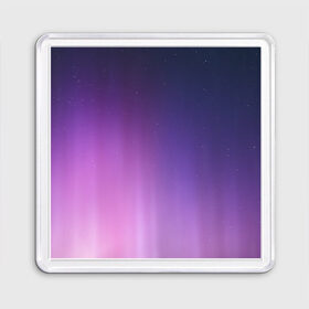 Магнит 55*55 с принтом северное сияние фиолетовый в Тюмени, Пластик | Размер: 65*65 мм; Размер печати: 55*55 мм | Тематика изображения на принте: градиент | звезды | космос | небо | ночь | природа | пурпурный | север | северное сияние | сиреневый | фиолетовый