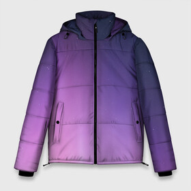 Мужская зимняя куртка 3D с принтом северное сияние фиолетовый в Тюмени, верх — 100% полиэстер; подкладка — 100% полиэстер; утеплитель — 100% полиэстер | длина ниже бедра, свободный силуэт Оверсайз. Есть воротник-стойка, отстегивающийся капюшон и ветрозащитная планка. 

Боковые карманы с листочкой на кнопках и внутренний карман на молнии. | Тематика изображения на принте: градиент | звезды | космос | небо | ночь | природа | пурпурный | север | северное сияние | сиреневый | фиолетовый