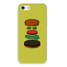 Чехол для iPhone 5/5S матовый с принтом Бургер в разборе в Тюмени, Силикон | Область печати: задняя сторона чехла, без боковых панелей | fastfood | food | pattern | бургер | бургер кинг | гамбургер | еда | макдональдс | паттерн | фастфуд