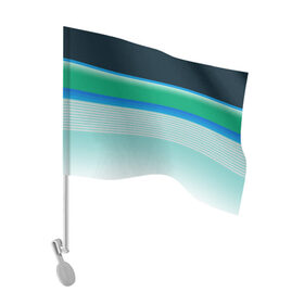 Флаг для автомобиля с принтом Sea color в Тюмени, 100% полиэстер | Размер: 30*21 см | green | line | lines | sea | sea color | wave | зеленый | море | морской цвет