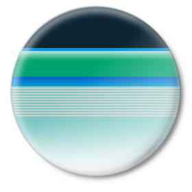 Значок с принтом Sea color в Тюмени,  металл | круглая форма, металлическая застежка в виде булавки | green | line | lines | sea | sea color | wave | зеленый | море | морской цвет